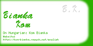 bianka kom business card